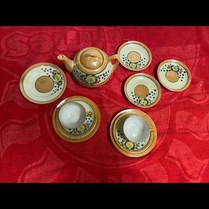 Orange Japanese Tea Set